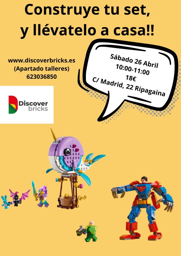 Construye tu Set y llévatelo a casa. Sábado 26 Abril. Ripagaina