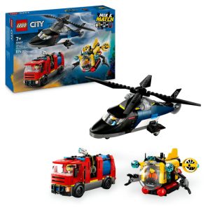 60462 REMIX: HELICOPTERO, CAMION DE BOMBEROS Y SUBMARINO